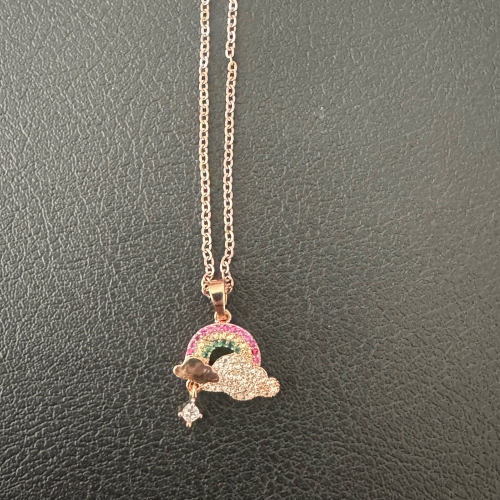 Rose Gold Rainbow Necklace